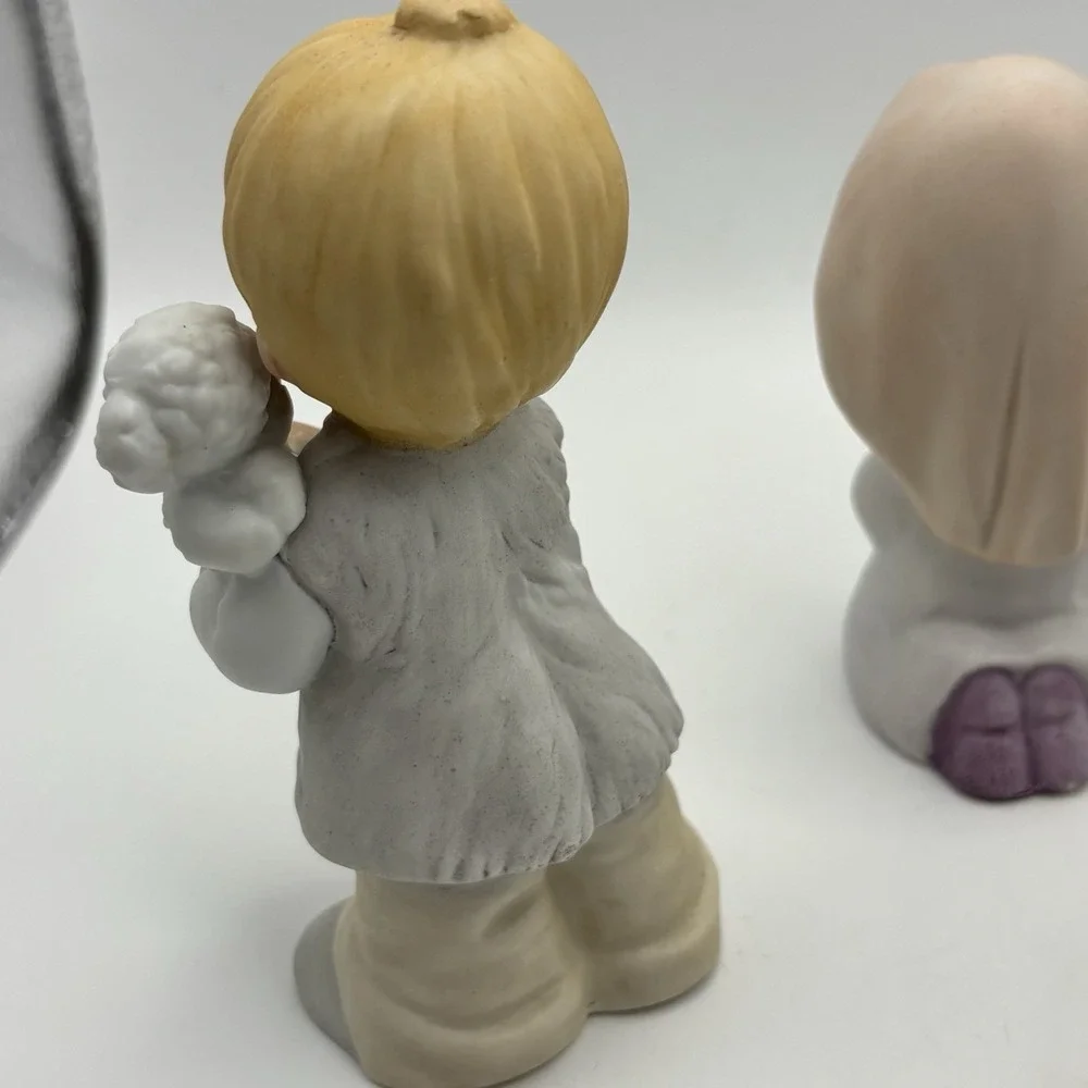 Vintage Homco‎ Porcelain Children 4 piece Nativity Set #5502 Christmas Crèche